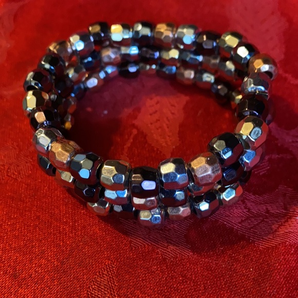 METALLIC HEMATITE/GOLD BRACELET - Picture 2 of 3